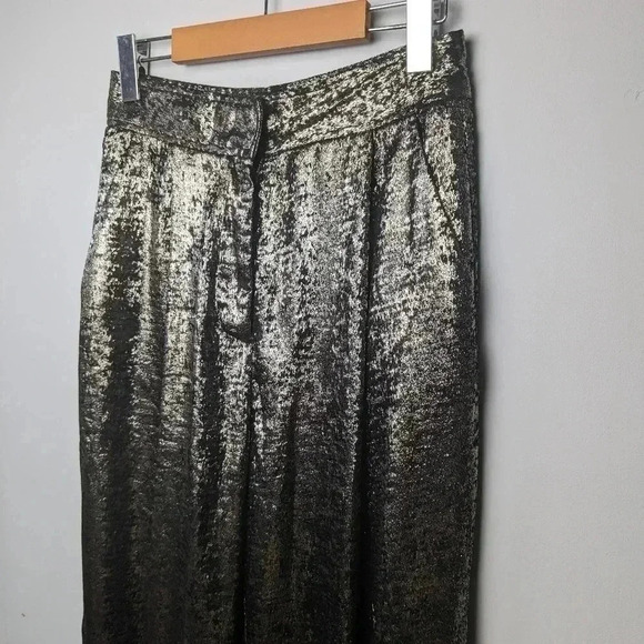 NWT !! French Connection Women’s Alara Molten Metallic Suit Trousers  SIZE 4 - Picture 5 of 15